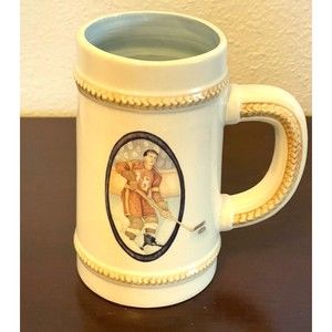 RUSS Berrie Ice Hockey  #18  Sports Hand Painted Ceramic Beer Stein Mug Collect
